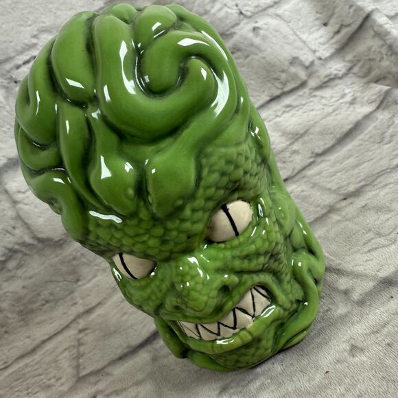 Biggs Tiki Medusa Snakes Tiki Mug Imported Green Lizard Glaze - Picture 1 of 7